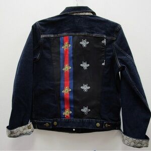 Revivify Demin Jacket with Gucci Fabric